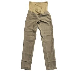 Motherhood Maternity Khaki Secret Fit Belly Slim Leg Pants Tan Small S P CH